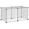 vidaXL 8-Panel Pet Cage with Door Black 35x35 cm Steel