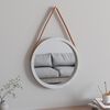vidaXL Wall Mirror with Strap White &Oslash; 45 cm