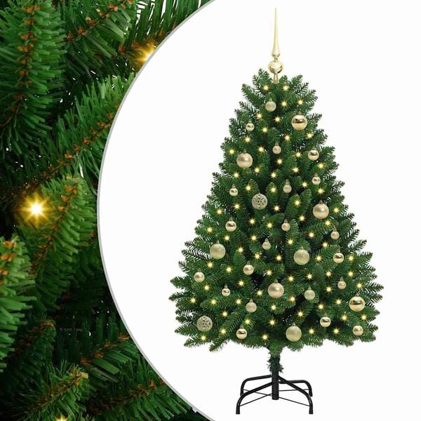 vidaXL Artificial Christmas Tree Green 120 cm PVC and Metal