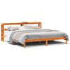 vidaXL Bed Frame with Headboard without Mattress Wax Brown 180x200 cm Super King