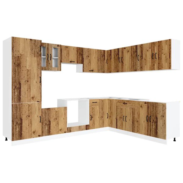 vidaXL 14 Piece Kitchen Cabinet Set Kalmar Old Wood Engineered Wood