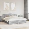 vidaXL Bed Frame Concrete Grey 180 x 200 cm Engineered Wood