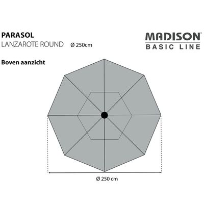Madison Parasol Lanzarote 250 cm Round Taupe