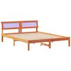 vidaXL Bed Frame with Headboard Wax Brown 160 x 200 cm Solid Pine Wood