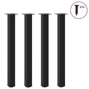 vidaXL Bar Table Legs 4 pcs Black 100-102 cm Steel