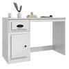 vidaXL Desk with Drawer High Gloss White 115x50x75 cm Engineered Wood