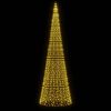 vidaXL LED Christmas Tree on Flagpole 1534 LEDs Warm White 500 cm