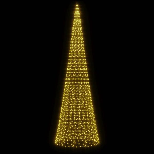 vidaXL LED Christmas Tree on Flagpole 1534 LEDs Warm White 500 cm