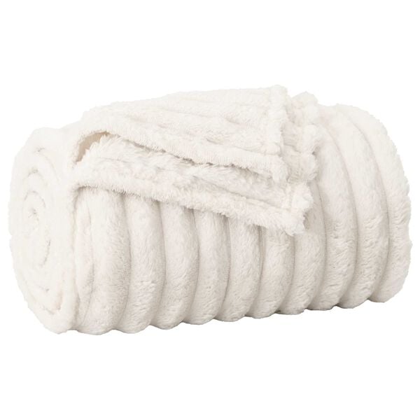 vidaXL Throw Blanket Cream 150 x 130 cm Fleece