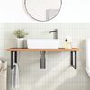 vidaXL Basin Shelf Wall Mounted Steel and Solid Wood Beech