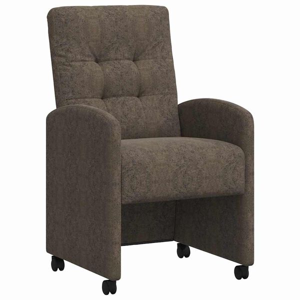 vidaXL Dining Chairs with Wheels 2 pcs Dark grey 57 x 67 x 98 cm