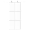 vidaXL Sliding Door White 90x205 cm Tempered Glass and Aluminium