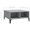 vidaXL Coffee Table Grey Sonoma 60x60x30 cm Engineered Wood