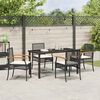 vidaXL Garden Dining Set 5 pcs Black Poly Rattan