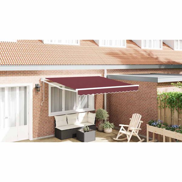 vidaXL Automatic Retractable Awning Burgundy 300x250 cm