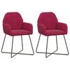 vidaXL Dining Chairs 2 pcs Velvet Wine Red 55 x 50 x 84 cm