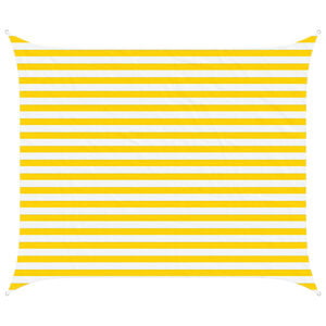 vidaXL Sun Shade Sail Yellow and White 2.5 x 3 m 100% Polyester Oxford