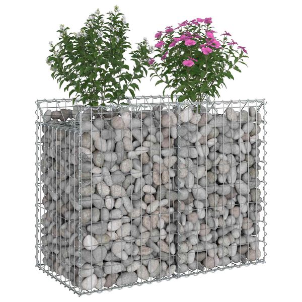 vidaXL Gabion Raised Bed Silver 100 x 50 x 80 cm Galvanised Steel