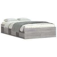 vidaXL Bed Frame Grey Sonoma 120x190 cm Small Double