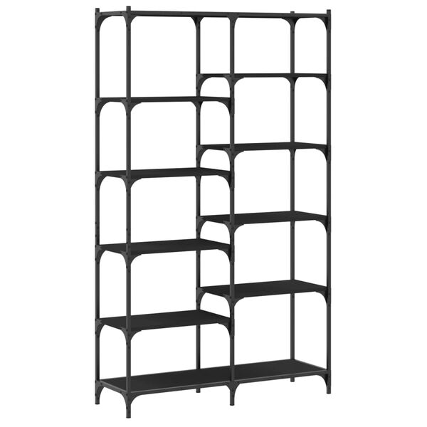 vidaXL Bookshelf Black 100x32x170 cm Engineered Wood and Iron