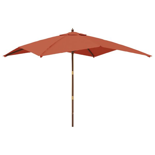 vidaXL Garden Parasol with Wooden Pole Terracotta 300x300x273 cm