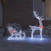 vidaXL Reindeer Pull Sleigh Cold white 70 x 26 x 128.5 cm Acrylic