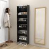 vidaXL Wall Shoe Cabinets 2 pcs High Gloss Black 60x18x90cm Engineered Wood