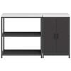 vidaXL Kitchen Storage Set with Shelf 2 pcs Black Cold-rolled Steel