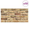 vidaXL 3D Wall Panels with Dark Sand Brick Design 10 pcs EPS