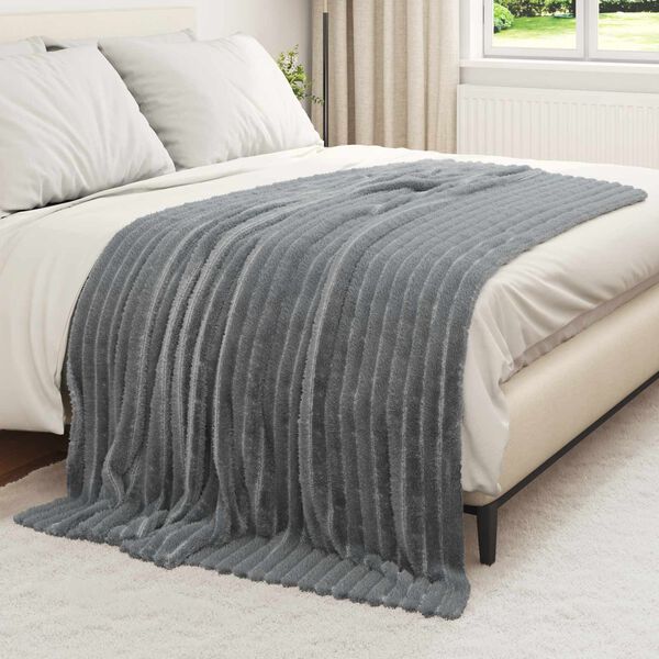 vidaXL Throw Blanket Dark Grey 200 x 150 cm Fleece
