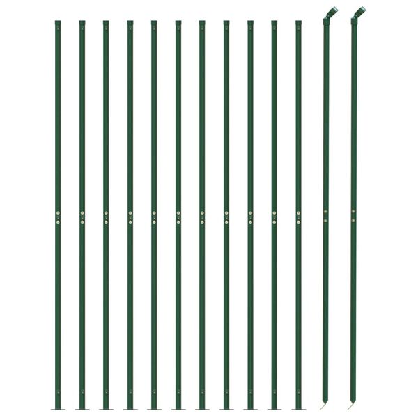vidaXL Wire Mesh Fence with Flange Green 1.6x25 m