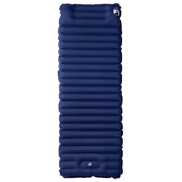 vidaXL Self Inflating Camping Mattress with Pillow 1-Person Navy Blue