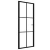 vidaXL Interior Door ESG Glass and Aluminium 76x201.5 cm Black