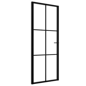 vidaXL Interior Door ESG Glass and Aluminium 76x201.5 cm Black