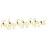 vidaXL LED Reindeers 7 pcs Gold 43 x 18 x 66 cm Fabric