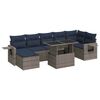vidaXL 8 Piece Garden Sofa Set with Cushions Grey Poly Rattan Acacia