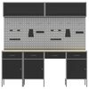 vidaXL Work Cabinet Set with Drawer with Storage Manual 10 pcs Black