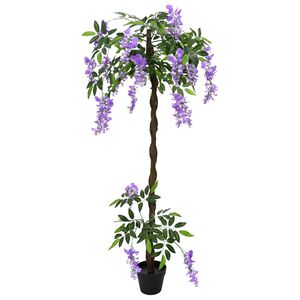 vidaXL Artificial Bean Flower Tree Purple 80 x 18 x 160 cm