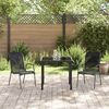 vidaXL Garden Dining Set 3 pcs Black Textilene and steel