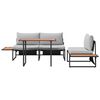 vidaXL Garden Dining Set 3 pcs Light grey Steel