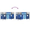 vidaXL Kids'Loft Bed Frame with Curtains Black and Blue 74.5 x 190 cm