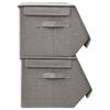 vidaXL Stackable Storage Box Set of 3 Pieces Fabric Grey