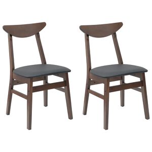 vidaXL Dining Chairs 2 pcs Solid Rubber Wood Light Brown