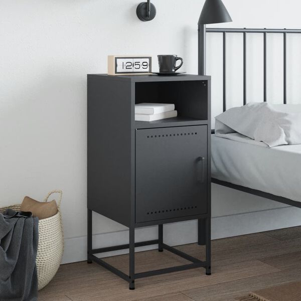 vidaXL Bedside Cabinet Anthracite 36x39x78 cm Steel