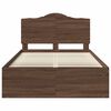 vidaXL Bed Frame with Headboard Brown Oak 120 x 200 cm Solid Pine Wood