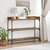 vidaXL Console Table with Shelf with Storage Old wood 100 x 30 x 80 cm