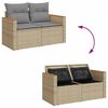 vidaXL 5 Piece Garden Sofa Set with Cushions Beige Poly Rattan Acacia