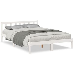 vidaXL Extra Long Bed Frame without Mattress White 160x220 cm Solid Wood Pine