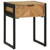 vidaXL Bedside Table Brown 40 x 35 x 50 cm Solid Acacia Wood and Metal