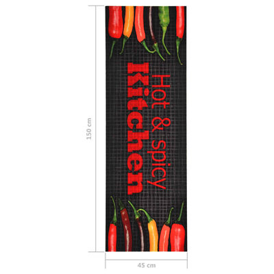vidaXL Kitchen Floor Mat Washable Hot&Spicy 45x150 cm